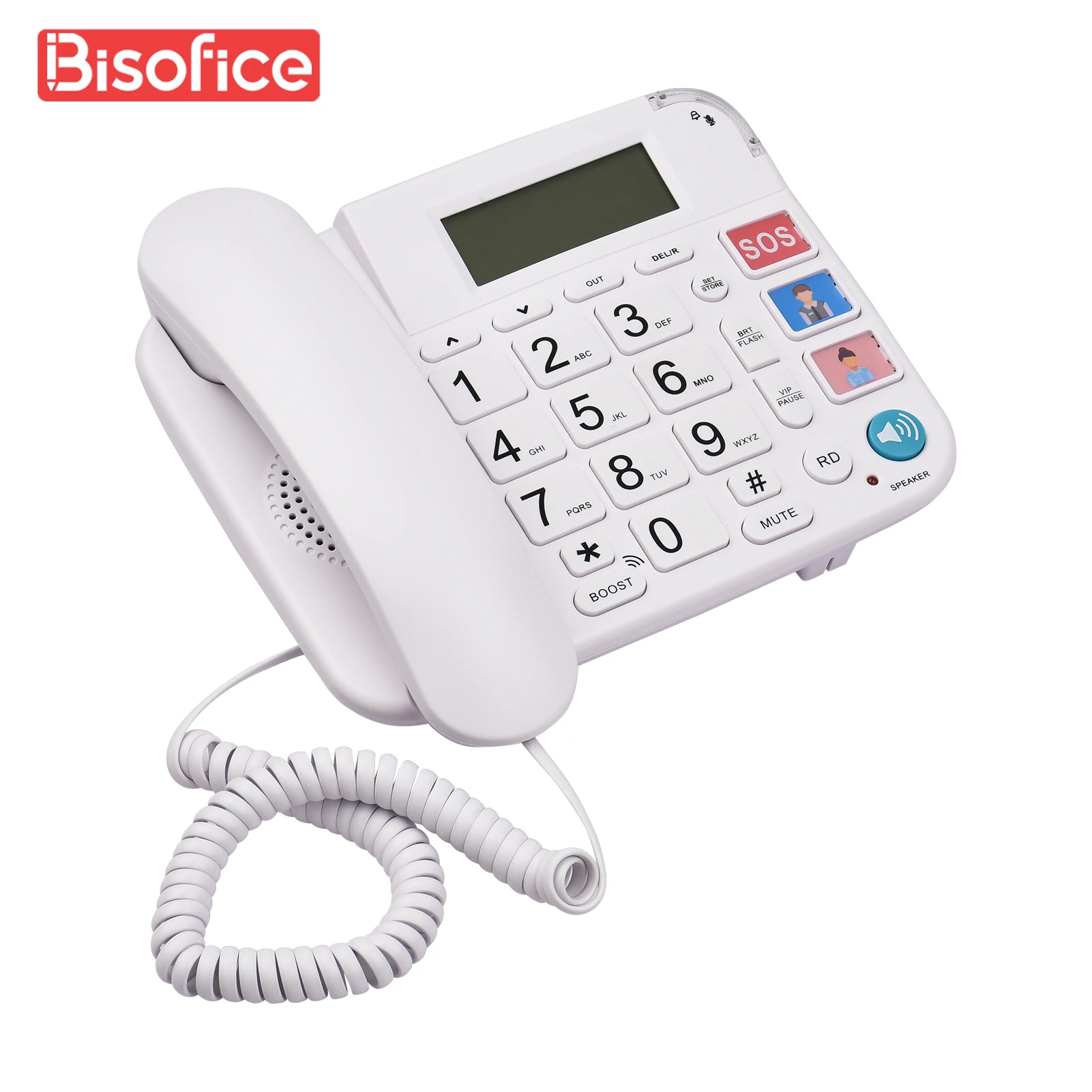 Corded Phone with Big Button Desk Landline Phone Telephone Support Hands-Free/Redial/Flash/Speed Dial/Ring Volume Control