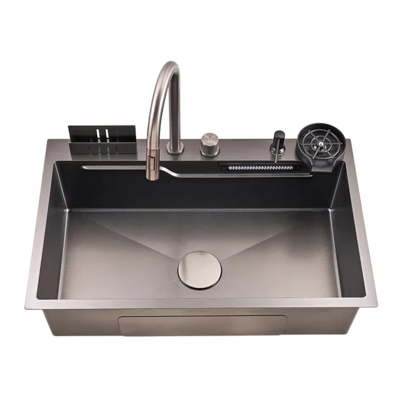 Factory Direct 2026 High-End Multifunctional Single-Bowl  Sink Handmade Stainless Steel Topmount One-Hole Durable Scratch-Resist