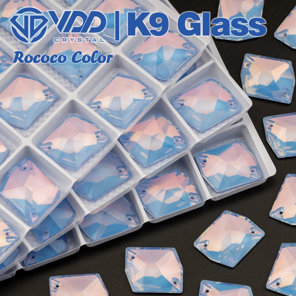 VDD Rococo-L.Sapphire 17x21mm AAAAA K9 Glas Aufnähbare Strasssteine Hochwertige AAAAA Kristall Flache Rückseite Näh-Strasssteine – Detail 1
