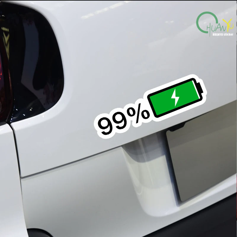 Battery Level Sticker; Personalized Creative Funny Electric Motorcycle Decoration Reflective Sticker; Car Rear Scratch Cover St