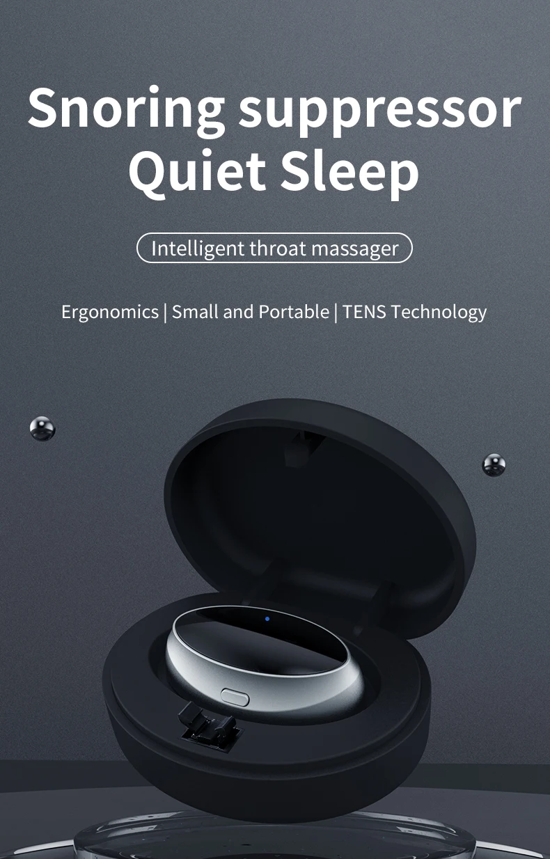 Anti-Schnarch-Gerät mit Dual-Puls-Stimulation - Schlafapnoe-Linderung, Schnarchreduktion, Muskeltrainer für eine ruhige Nacht – Detail 1