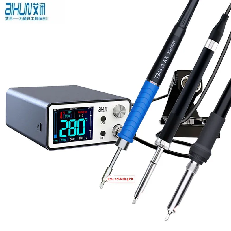 AiXun T3A Intelligent Soldering Station Support T12 / T245 / 936 Series Handle Soldering Iron Tips Electric Welding Iron Station