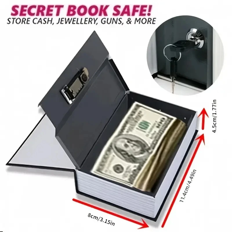 book safe box books secret stash security secret key hidden safe lock money compartment cash book hide case storage locker can