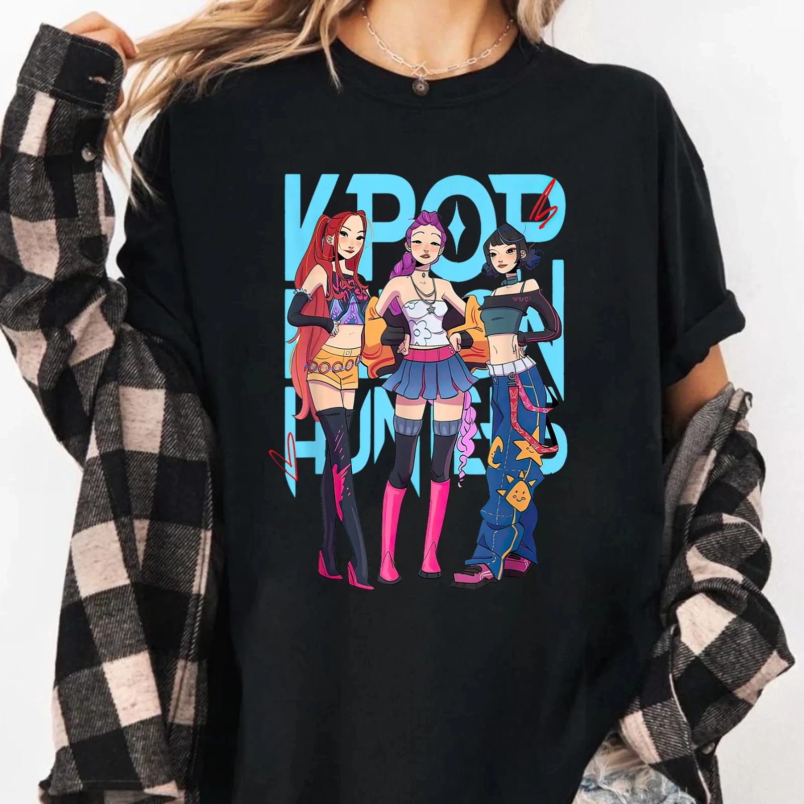 

K-pop Demon Hunters Team Licensed T-Shirt Men Women T-Shirt Clothing Graphic Short Sleeve Shirt Unisex Men Women All-Season