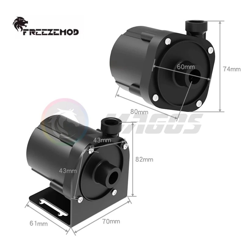 FREEZEMOD Water Pump 24V 11m Head 1400L Flow For Industrial Cooling Water Cooling PU-SC1000-PR