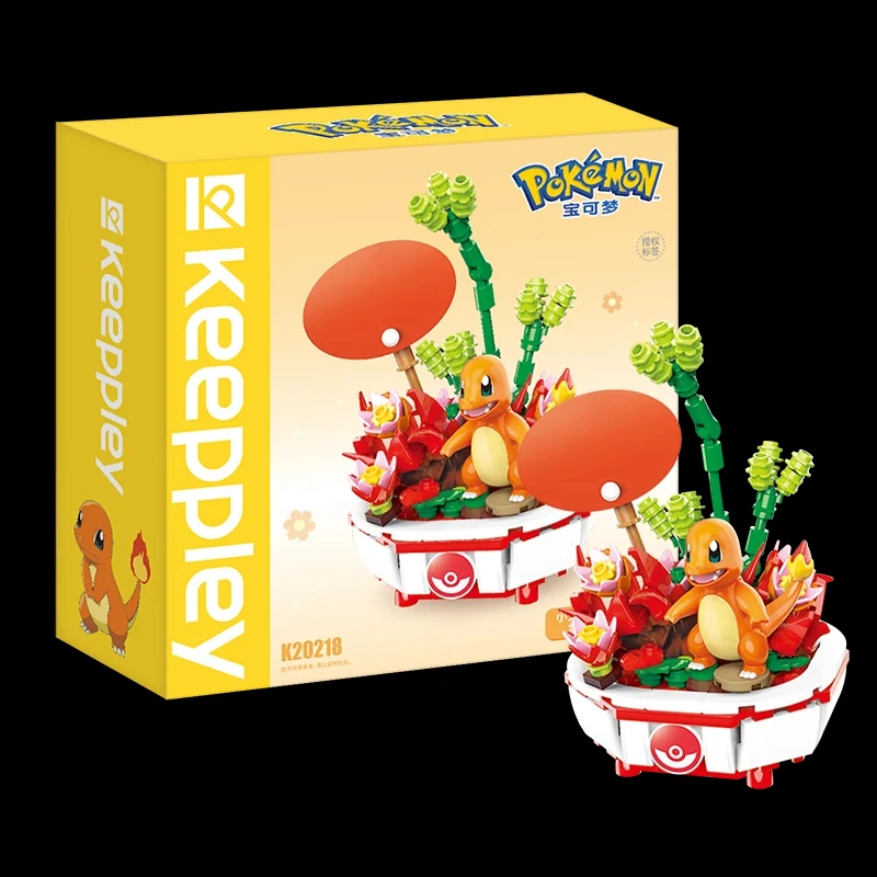 Pokemon Baustein Pikachu Charmander Squirtle Modell Spielzeug Dekoration Pflanze Topf Blume Ziegel Mädchen Spielzeug Kind Geschenk 3