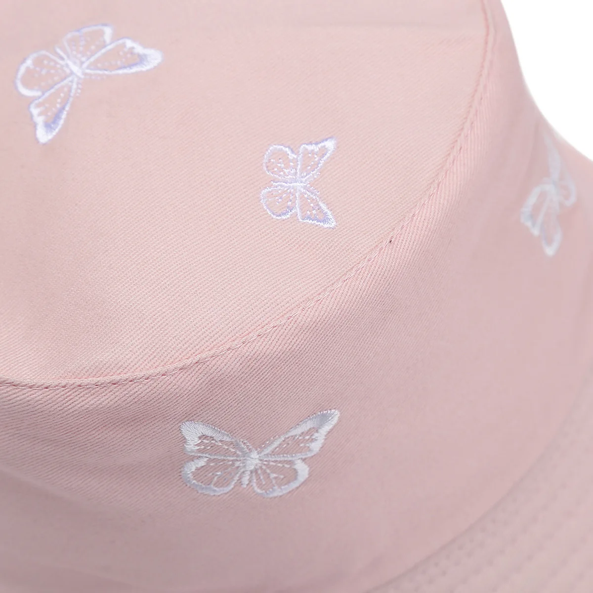 New Fashion Ladies Butterfly Embroidery Fisherman Hat Panama Double-sided Bucket Hat Casual Sunscreen Bob Hat