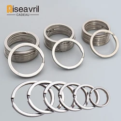 10pcs Stainless Steel Key Rings 15/20/25/28/30/35mm Round Flat Line Split Rings Keyring for Jewelry Making Keychain DIY Findings