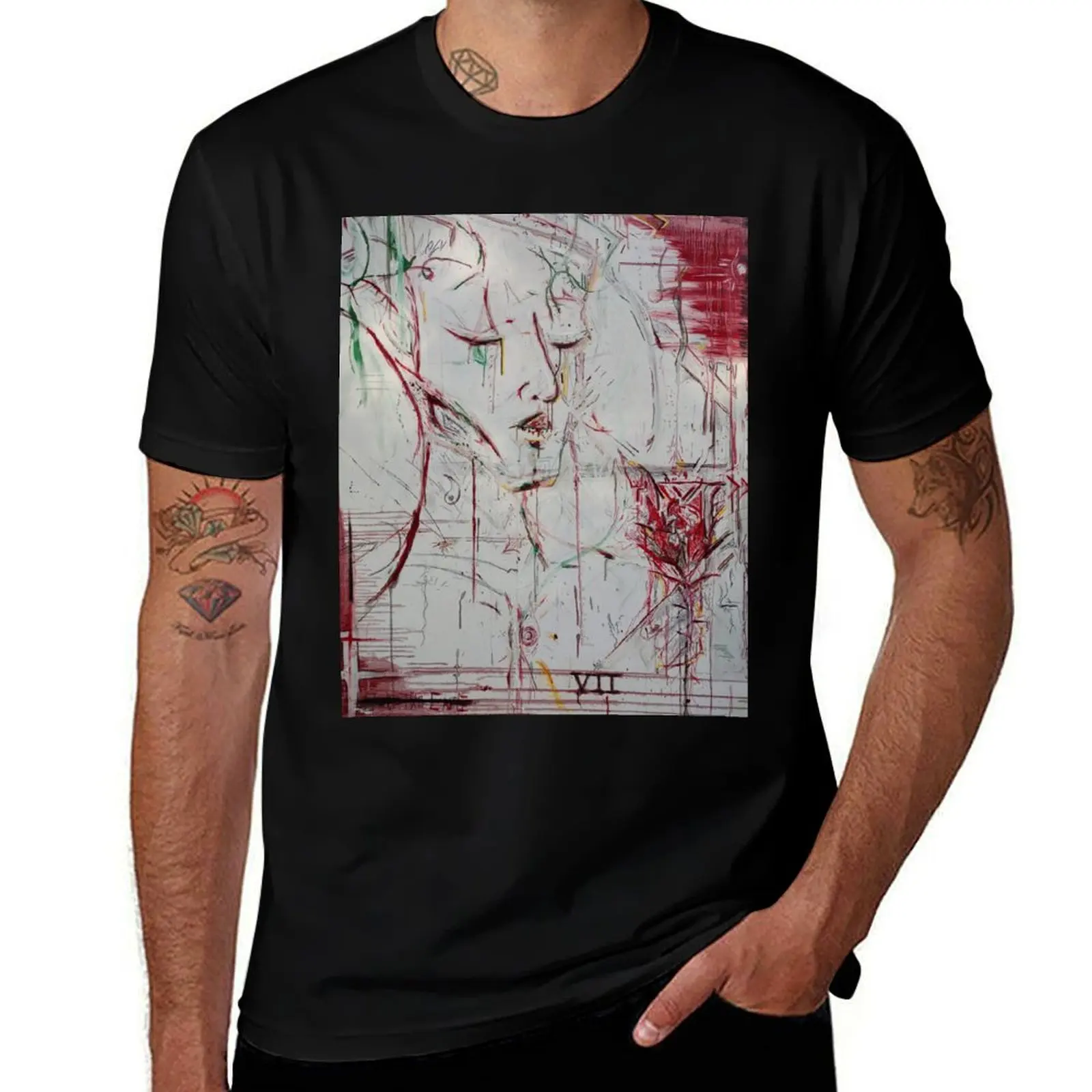 

Red Roses II' - Oil Painting T-Shirt man t shirts graphic t shirt men 100% cotton luxury brand T-Shirt