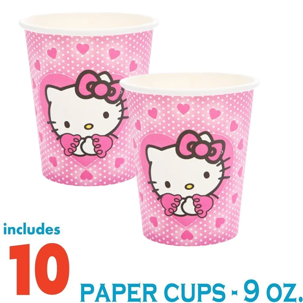 Hello Kitty Birthday Party Decoration Children\'s Theme Paper Cup Plate Napkin Balloon Baby Shower Kids Girls Party Gift Toys Set