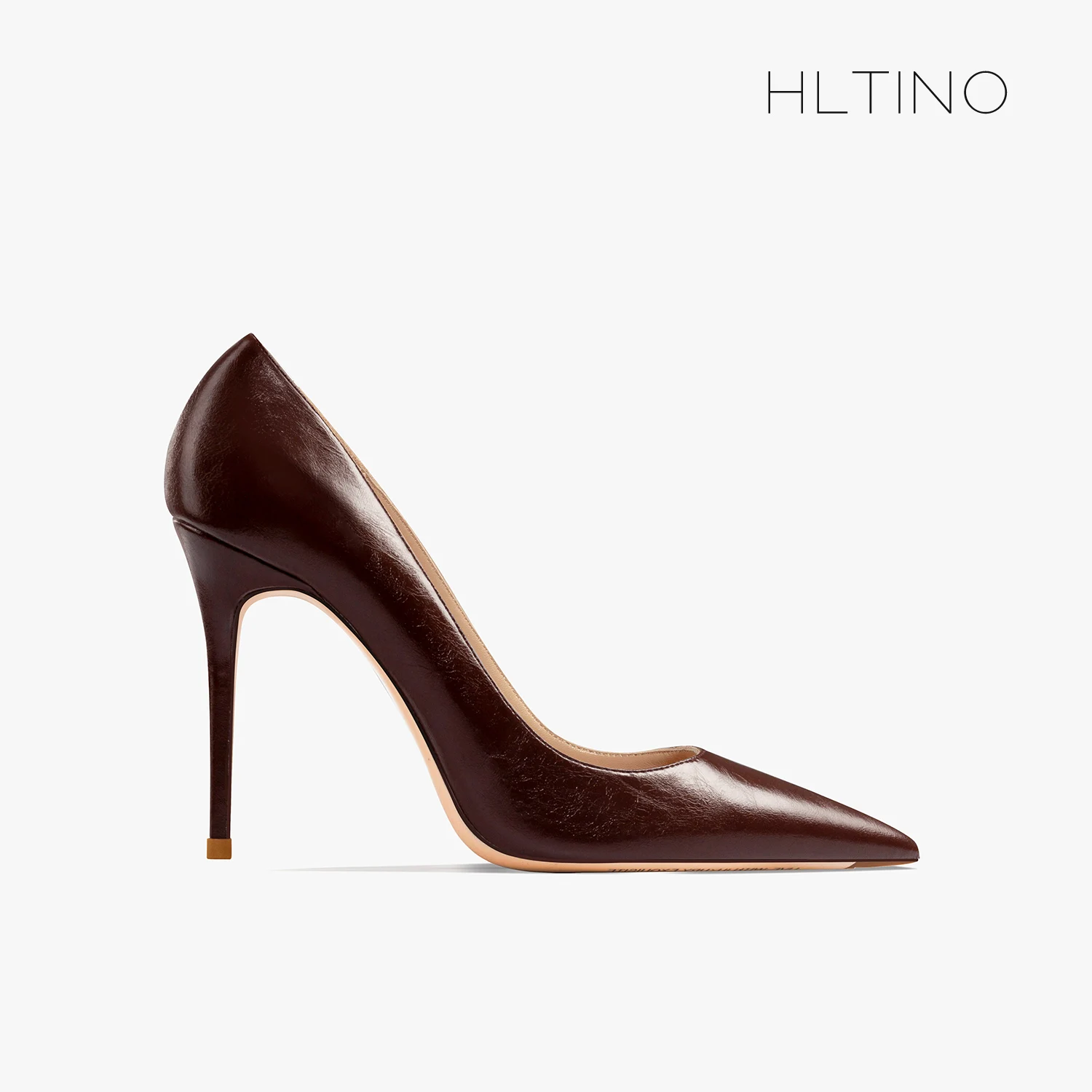 Autunno donna Sexy décolleté con tacco alto punta a punta nuove donne ufficio tacchi a spillo caffè scuro signore eleganti scarpe con tacco maturo