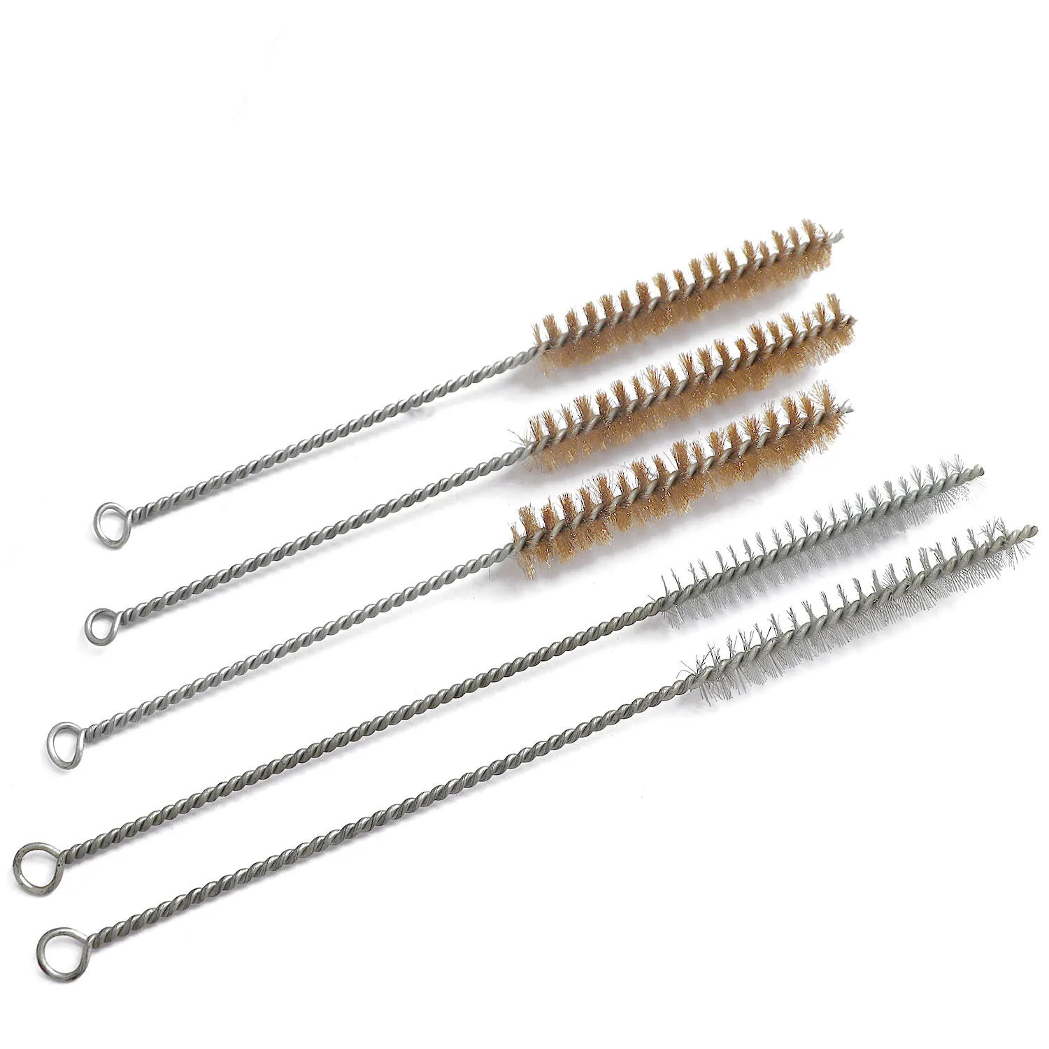 6pcs Brass Tube Cleaning Brush Wire Brush Set Brass Wire Brush Set Cylinder Bore Cleaning Hand Tool Cleaning Polishing Tool