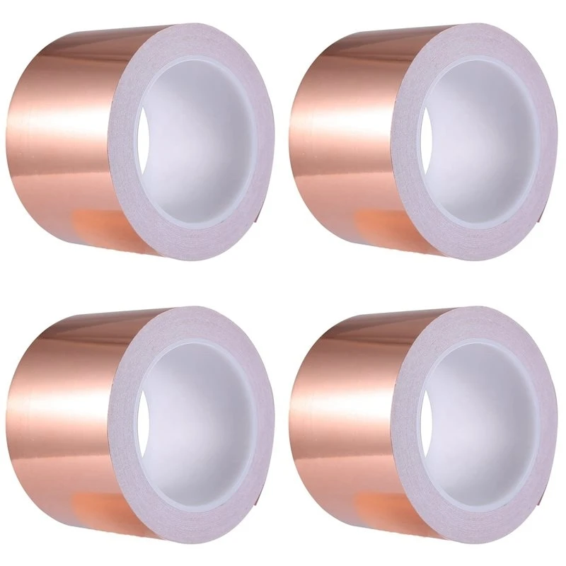 T21C 4X Copper Foil Tape 70Mm X 20M For EMI Shielding Conductive Adhesive For Electrical Repairs,Snail Barrier Tape Guitar