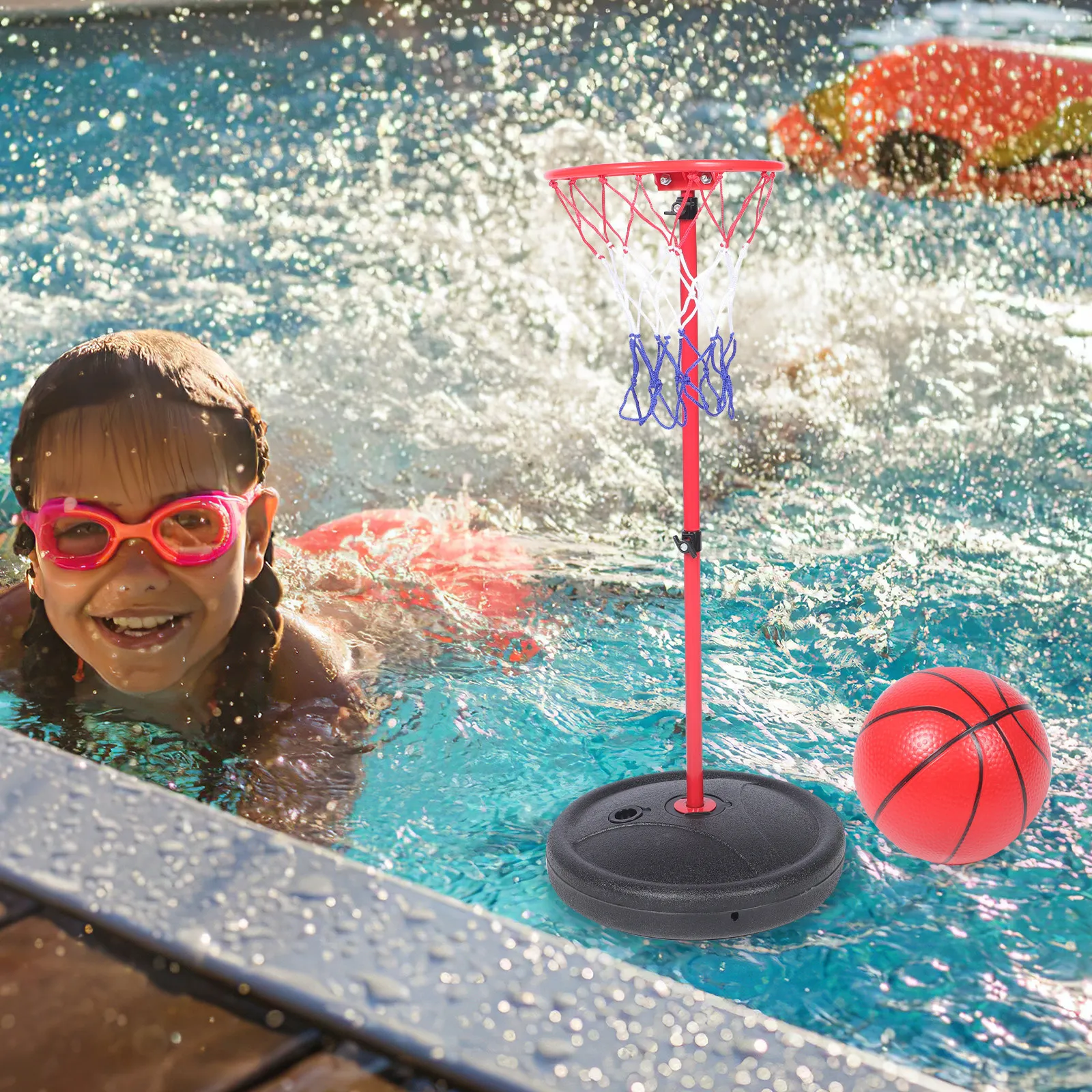 

1Set Floating Pool Basketball Hoop Detachable Lightweight Basketball Frame for Swimming Pool Sports Poolside Games