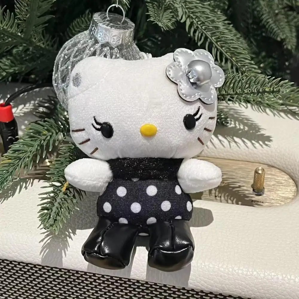 

Sanrio длинные ресницы Hello Kitty плюшевая кукла черно-белая юбка в горошек кожаные сапоги сумка кулон детская мультяшная игрушка в подарок