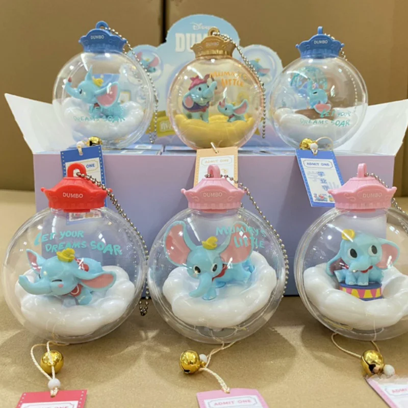 Genuine Disney Anime Dumbo Wishing Wind Chimes Crystal Ball Blind Box Blessing Pendant Room Decoration Toys Birthday Gift