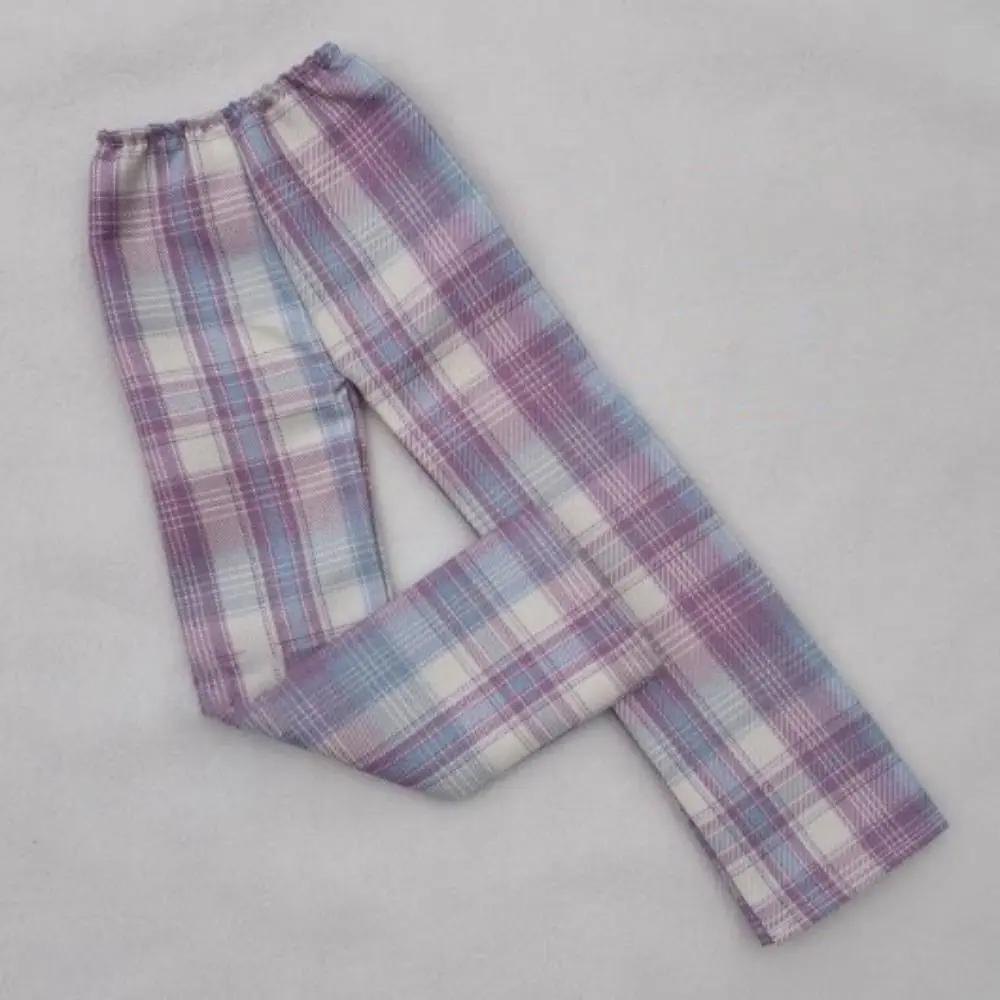 Wysokiej jakości spodnie w kratę, mini urocze spodnie księżniczki, akcesoria DIY, odzież codzienna, spodnie dla lalek 1/4 BJD 45cm