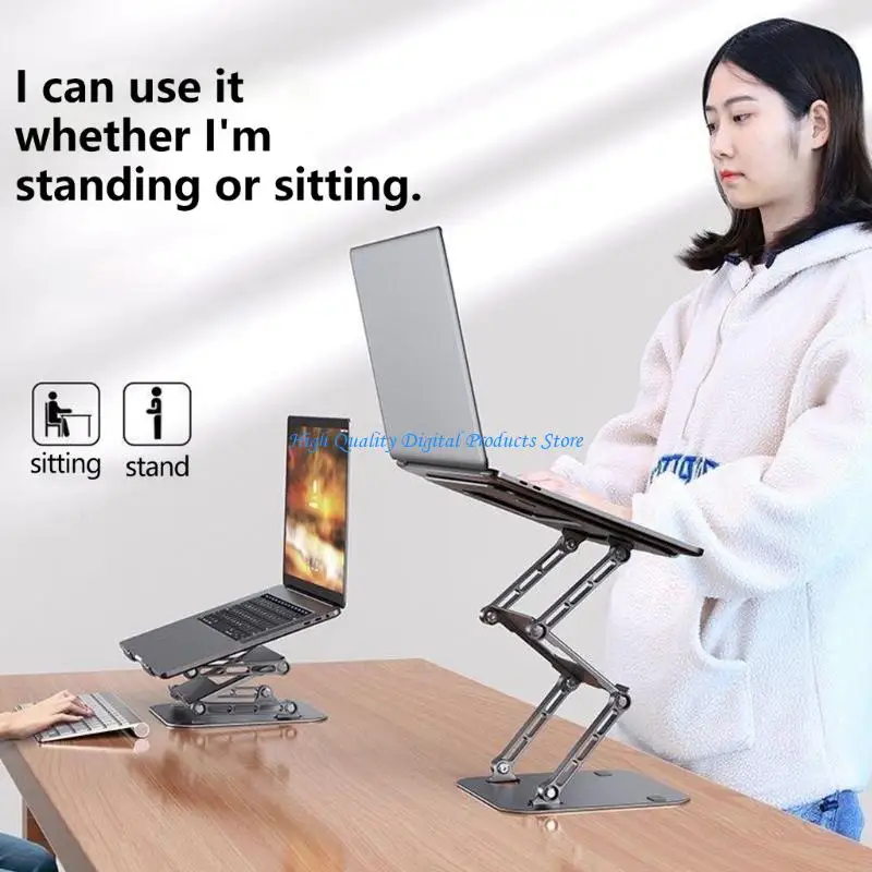 

U2JE Foldable 3 Layer Laptop Stand Height Adjustable Steel Desktop Computer Holder