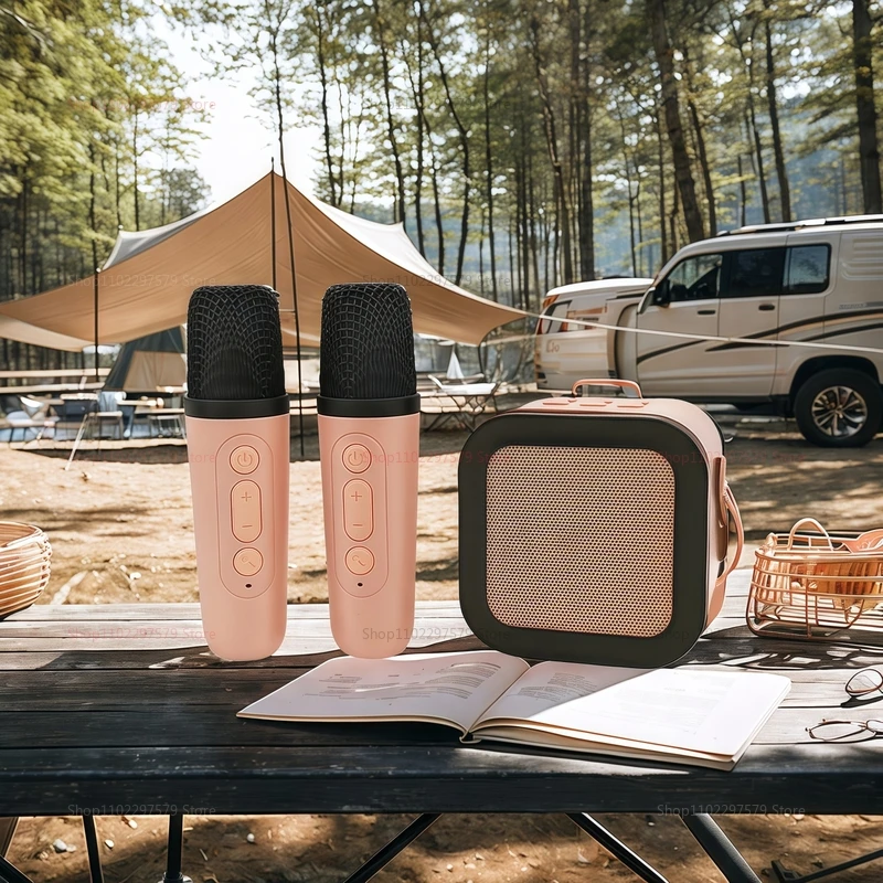 حار K12 بلوتوث مكبر صوت محمول كاريوكي صوت لاسلكي صغير مع ميكروفون للحفلات المنزلية آلة الغناء العائلية متعة الاطفال