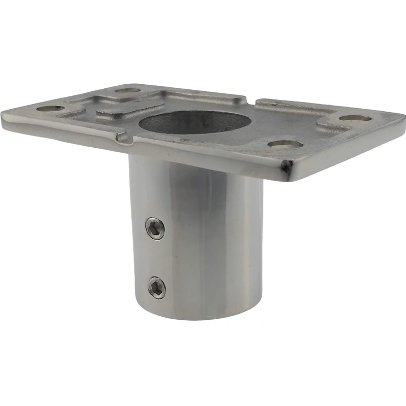 80x48mm Rectangular 90° Handrail Base 316 Stainless Steel Corrosion‑Resistant For Boat Watercraft Deck