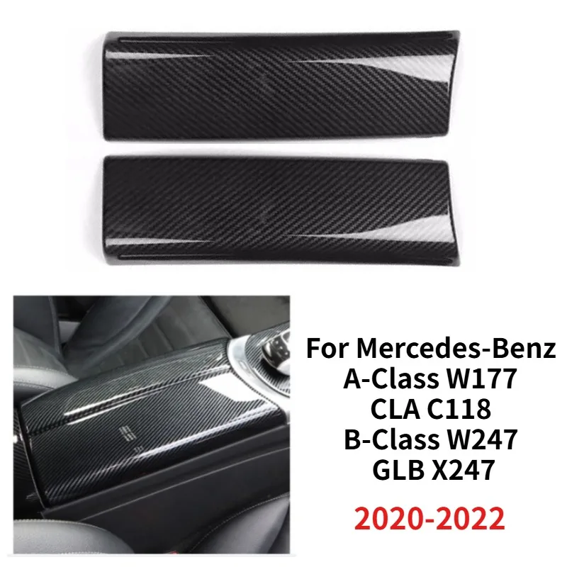 

Накладка на подлокотник из углеродного волокна для Mercedes-Benz A-Class W177, CLA C118, B-Class W247, GLB X247, GLA, модернизация салона автомобиля