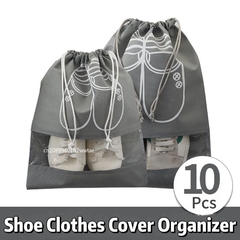 5/10PCS Portable Travel Shoe Bag Shoes Storage Organizer Bags Shoes Storage Packing Pouch Organizers Non-Woven Shoe Dust Bags