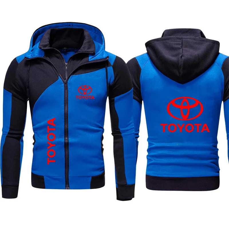 Toyota Hoodie Jacket Car Logo Print Hoodie Autumn Winter Keep Warm Thicken Sweatshirt Pullover Biker Toyota Clothing Zip Hoody