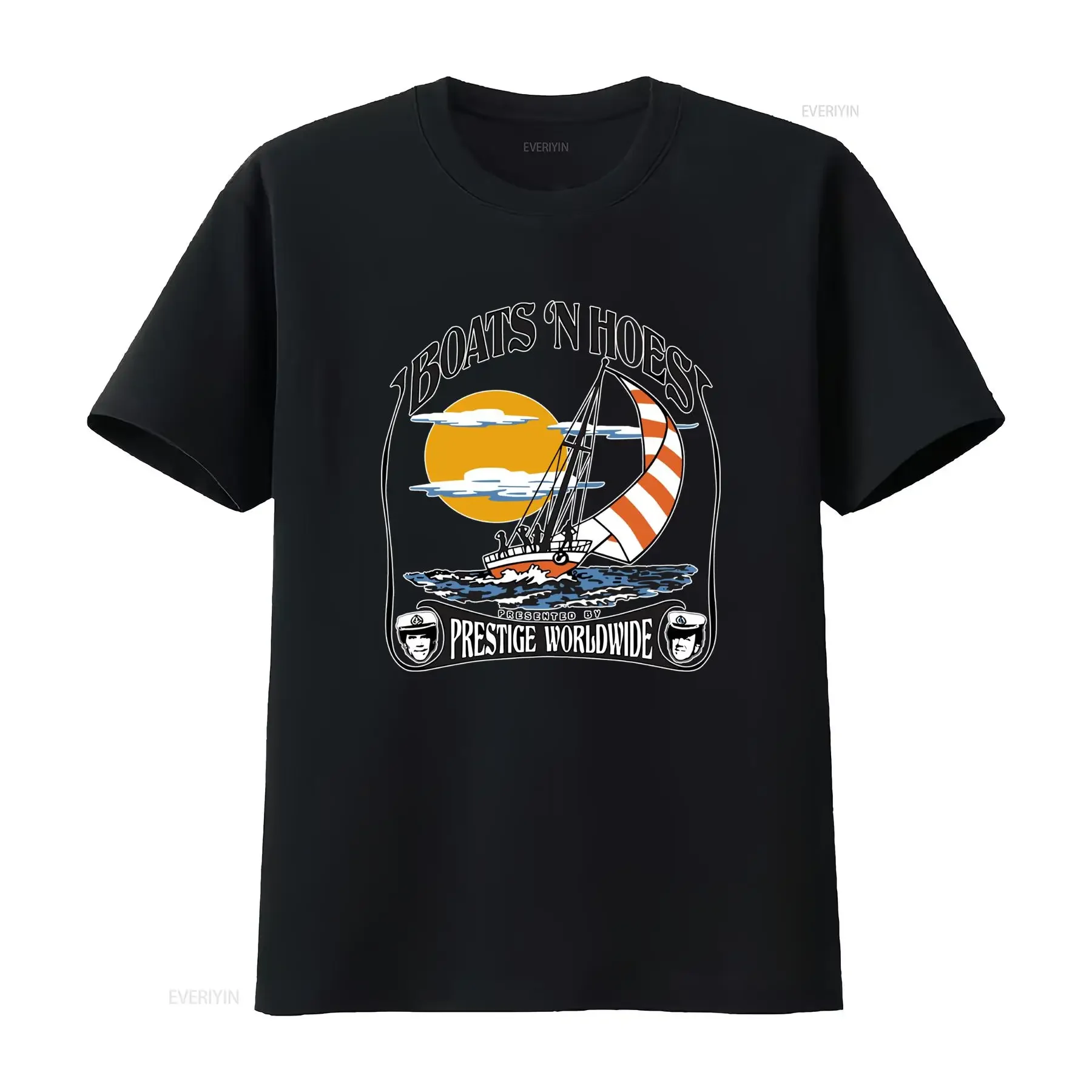 Step Brothers Boats n Hoes Prestige Worldwide Men's T Shirt Sailboat Design by Will Ferrell John Reilly Short or Long Sleeves