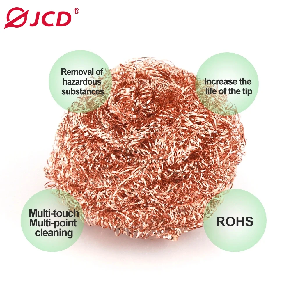 JCD Desoldering Soldering Iron Mesh Filter Cleaning Nozzle Tip Clean Cleaner Dross Cleaning Copper Wire Ball Tin Remove Box