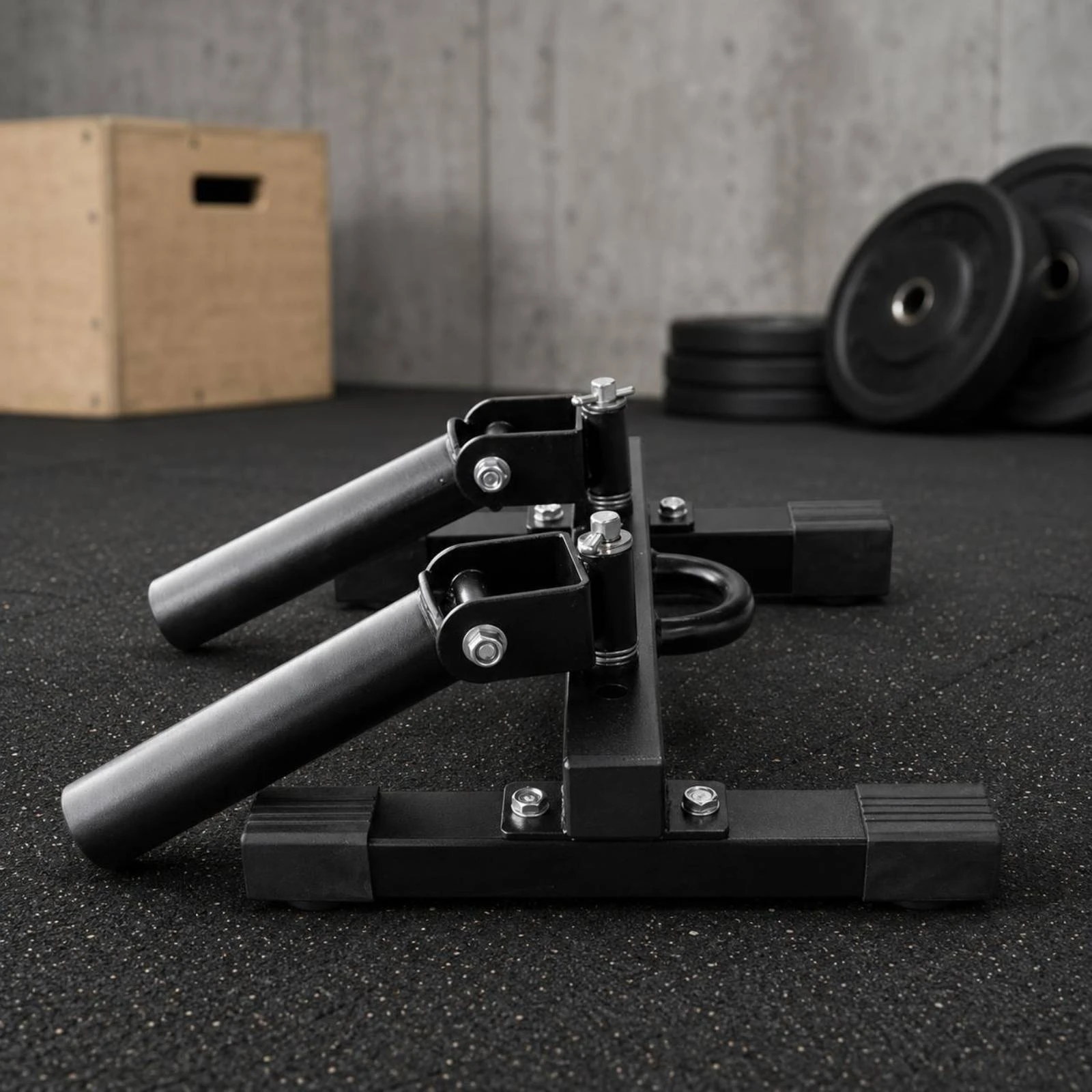 Picture 6: Barbell Training Frame Welded Construction Deadlift Frame Exercise Gear Compact Black Metal