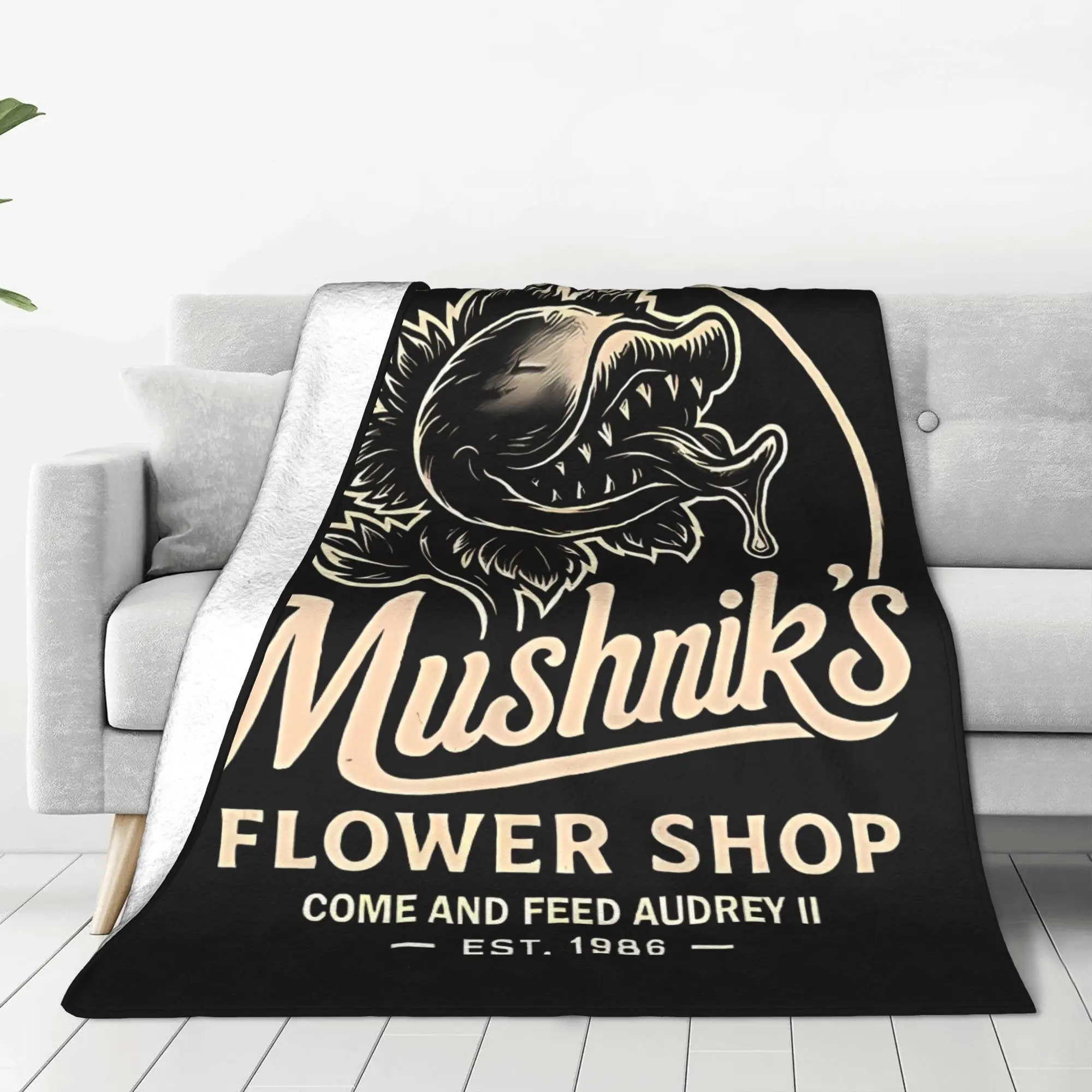 1PC Home Cute Room Decor Spooky Potted Creature Blanket Throw Blanket Little Shop of Horrors Novelty Warm Blanket All Season