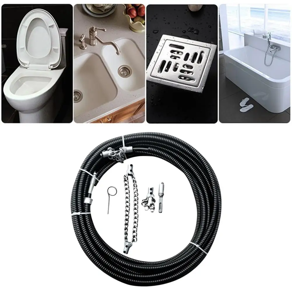 Pipe Maintenance Tool Multi-Purpose Spring Oil Plugging Pipe Dredger Stainless Steel Dredging Sewer Tool for Pipeline Blocks