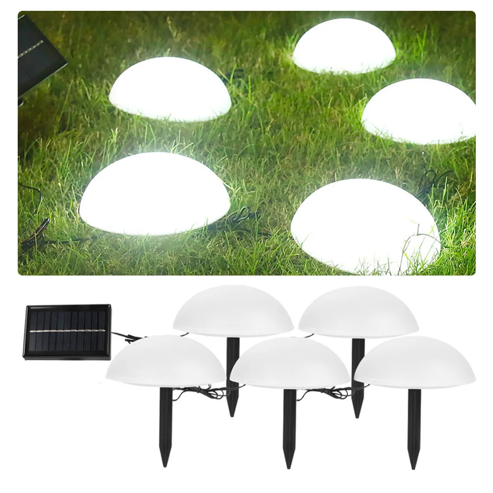 

Солнечный садовый светильник-полусфера: прочный дизайн, для улицы, ландшафтный, на солнечной батарее, на колышке, для газона
