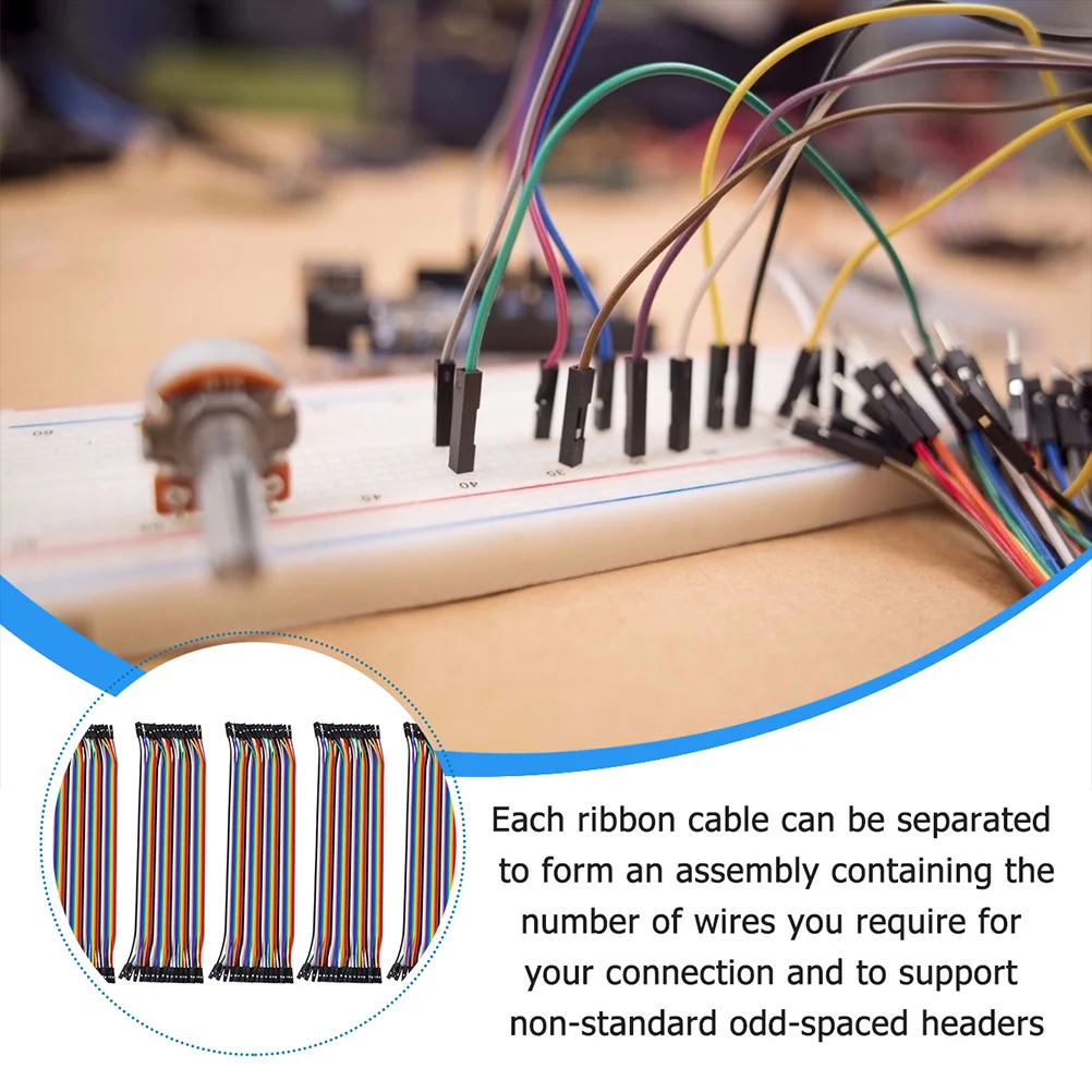 

Wire 40-Pin 20Cm Multicolored Flexible Insulated Jumper Cable For Breadboard Prototyping Solderless Circuits Ribbon
