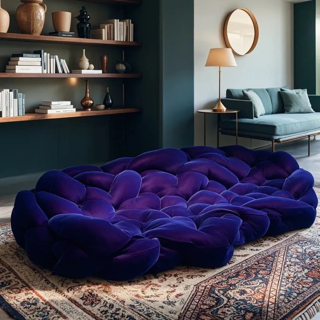 Python sofa, matte technology fabric, winding and weaving light luxury three-person sofa