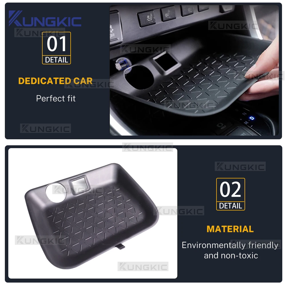 Silicone Gear Storage Box Pad Container For Toyota RAV4 2019 2020 2021 2022 2023 2024 2025 RAV 4 XA50 Car Interior Accessories