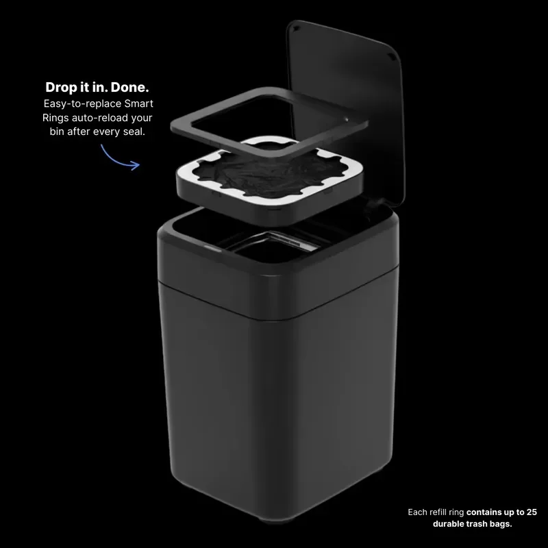 17L Smart Touch Control Trash Can Automatic Lid Sealing Low Noise Rechargeable Battery Lasts 2 Months for Kitchen Bathroom