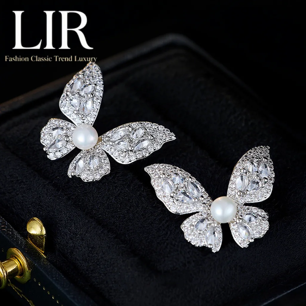 

Новые серьги LIR: циркон-бабочка ААА, натуральный пресноводный жемчуг, элегантный благородный темперамент, женские
