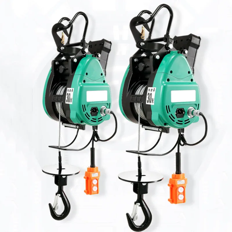 Upgraded Double-Hole Electric Hoist Hanging Wire Rope Portable Lift Crane Construction Site Special Equipment 220V