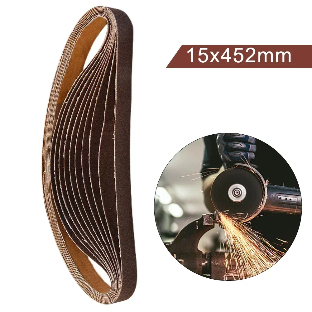 Imagem -04 - Conjunto Lixa Cintos 60600-grit Bandas Abrasivas para 15x452 mm M10 Lixadeiras Arquivo Lixadeiras Cinto de Madeira Polimento de Metal Macio 10 Peças