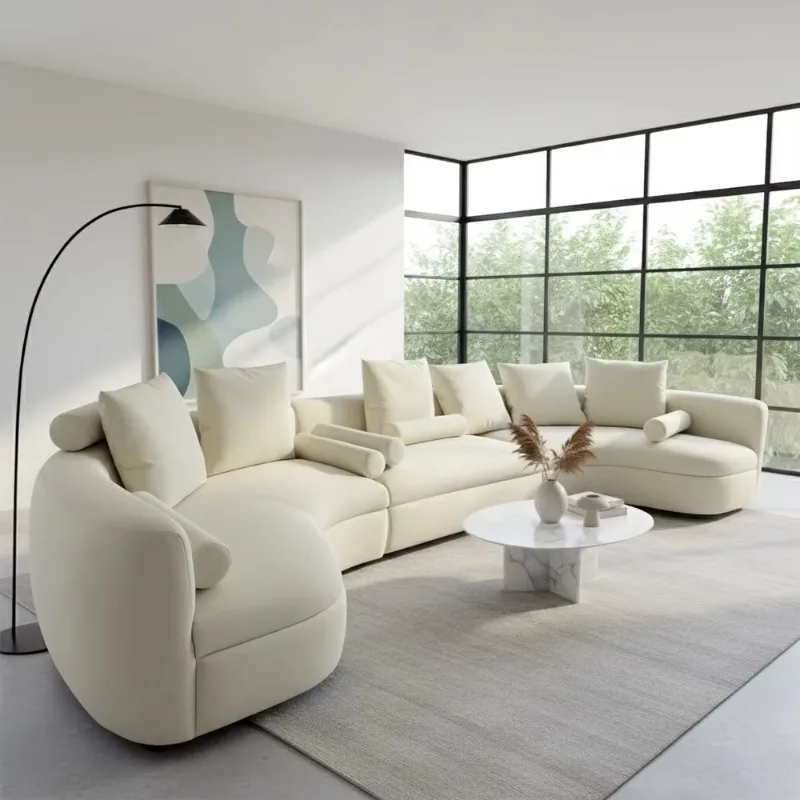 Simple U-shaped sofa set luxury living room furniture modern fabric modular combination sofa high quality