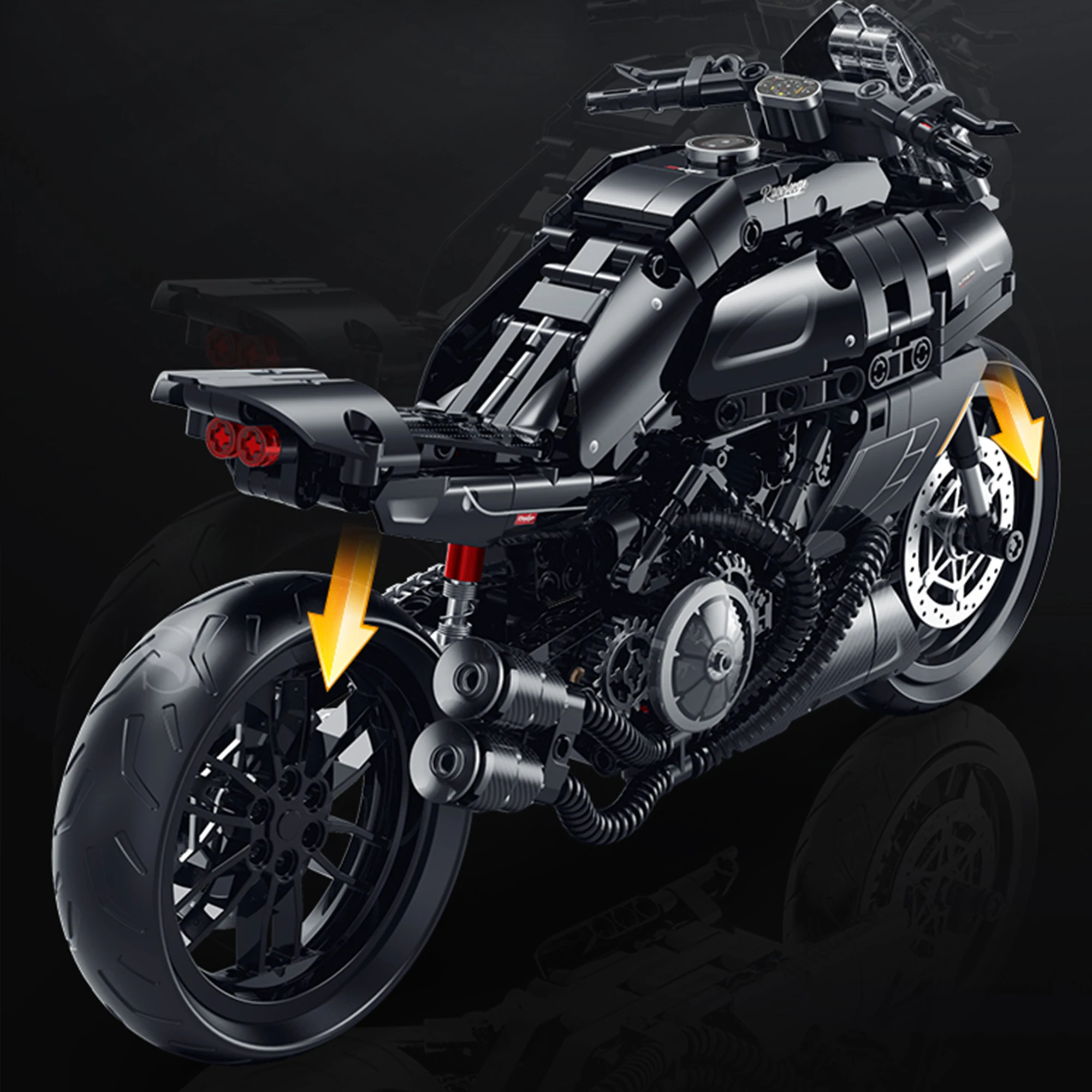 540 قطعة كبيرة الشيطان دراجة نارية بنة 1:8 سرعة التقنية سباق الرياضة دراجة نارية الطوب لعب للأطفال الكبار هدايا عيد ميلاد #2