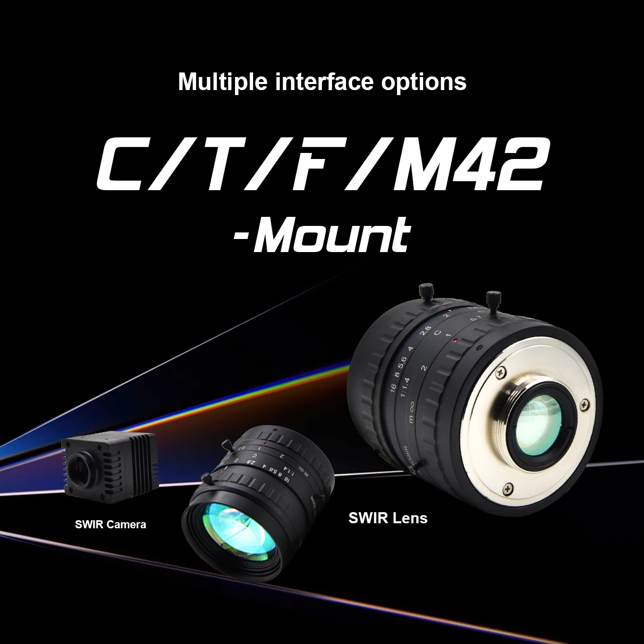 

VT-LEM-SW-H1 Высокоточный объектив SWIR 900-1700 нм, 16 мм, 25 мм, 50 мм, 1 дюйм, с креплением C-Mount для контрастного проникновения тумана