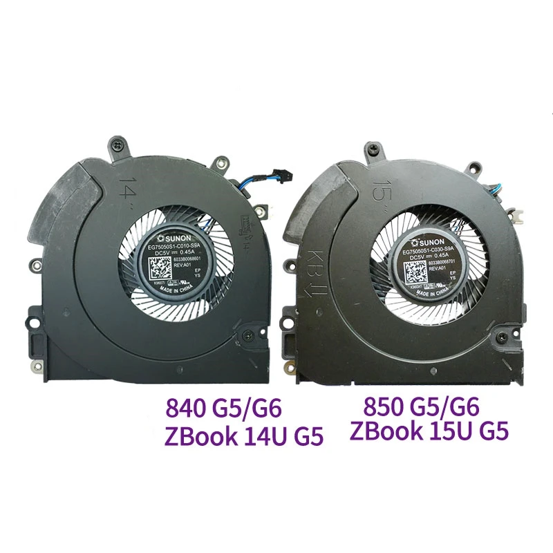 New Original Laptop CPU Cooling Fan For HP EliteBook 745 G5 840G5 850G5 ZBook 14U/15U G5  Fan L22306-001 EG75050S1-C010/C030-S9A