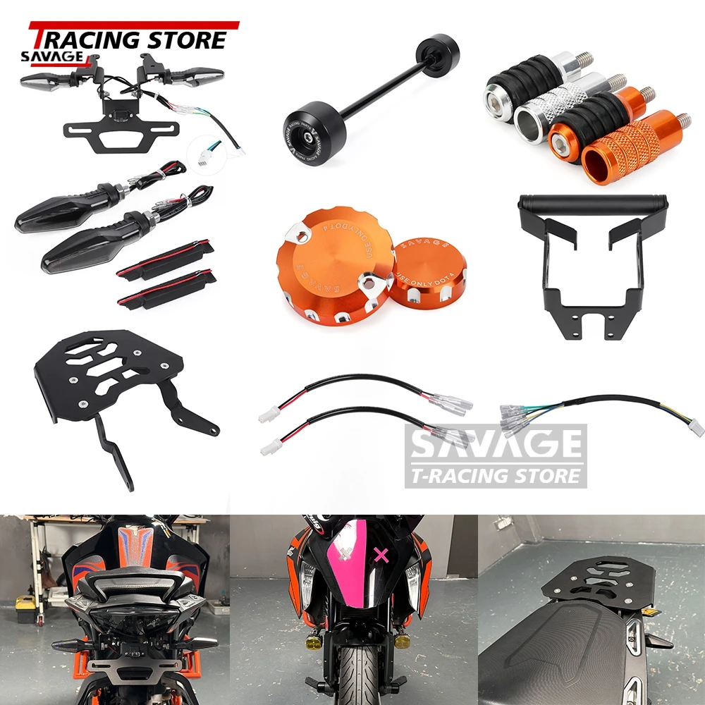 

License Plate For 1290 Super Duke GT Phone Bracket Brake Pedal Turn Signal Carrier Box Holder Wheel Axle Guard Reservoir Cover