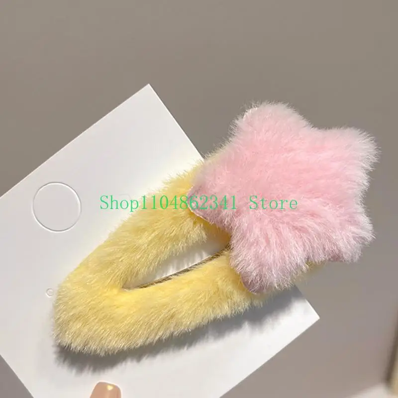 5ASD 1PAIR Girls Changs Clip Clip Plush Star Hair Clip для подростковой карнавальной фотографии