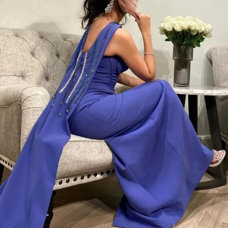 Saudi Arabic Luxury Women Formal Evening Dresses With Wrap Sweetheart Beading Pearl Long Party Special Occasion Dress Pageant