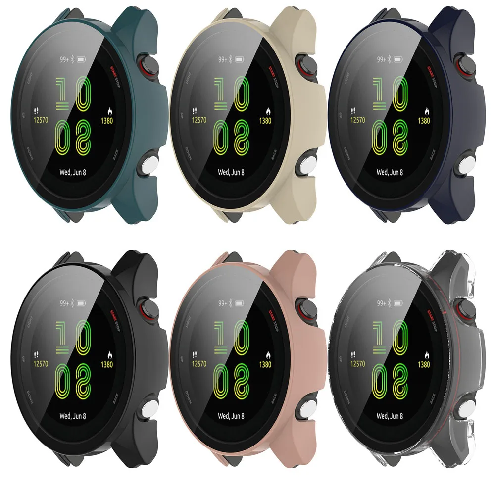 BEHUA für Garmin Forerunner 255 255S SmartWatch PC-Hülle mit gehärtetem Glas Displayschutzfolie Vollständige Abdeckung Stoßfänger-Schutzhülle – Detail 5