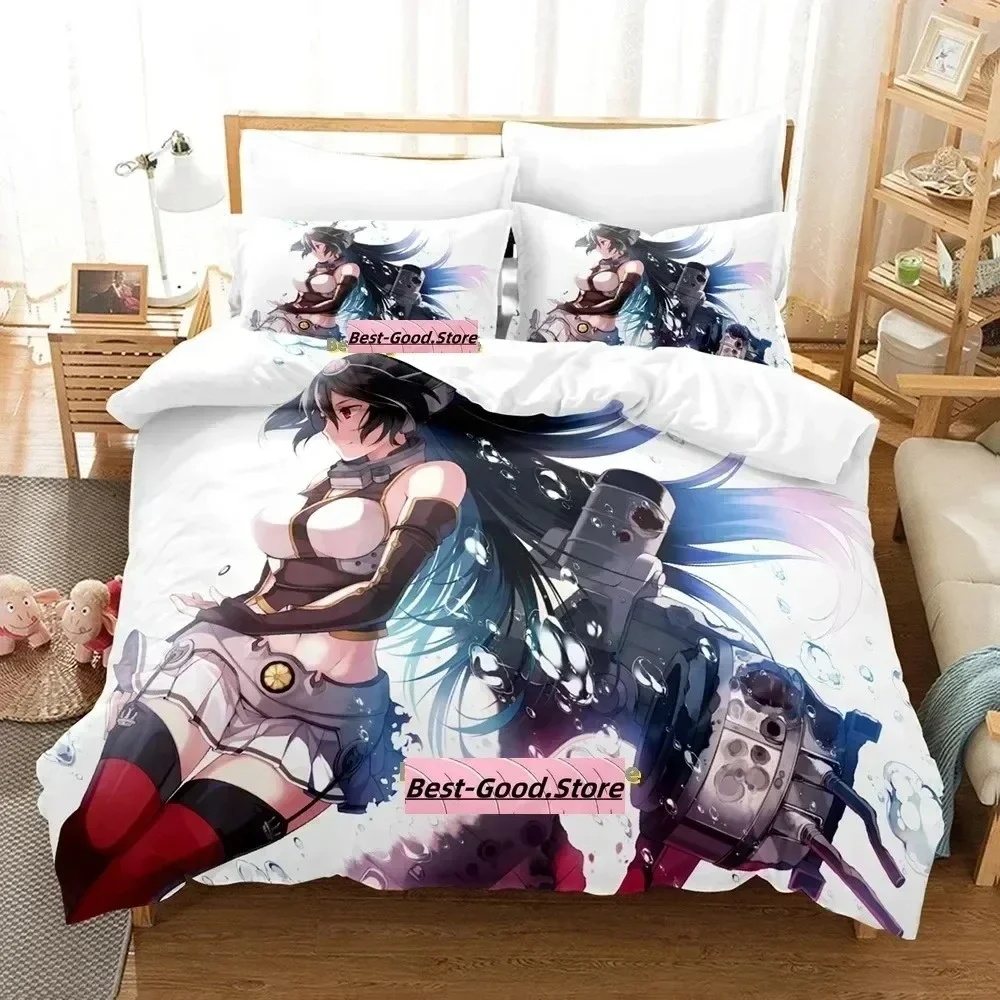 Kantai Collection Bedding Set Single Twin Printed Bed Set With Pillowcase Bed Duvet Cover Single Double Queen Super King Size