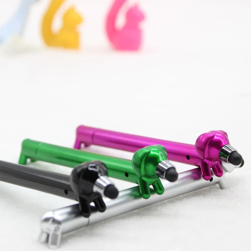 5PCS Creative Lovely Dog Shape Ballpoint Pen Plastic Signature Pen Stationery Office School Supply Mobile Phone Touch Screen Pen